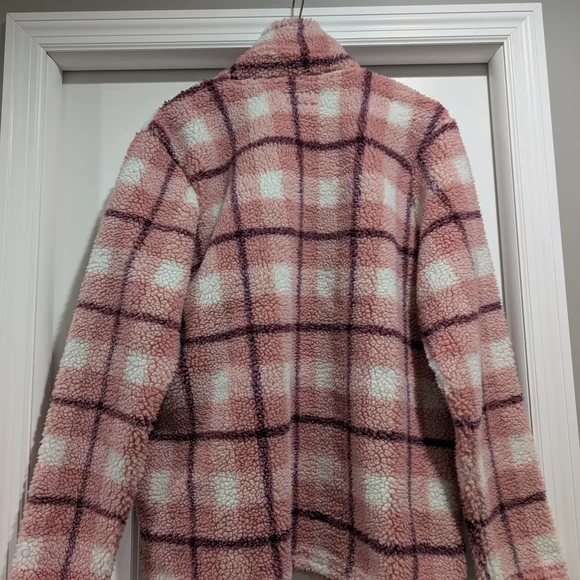 Cozy Pink Plaid Teddy Jacket - Picture 6 of 8
